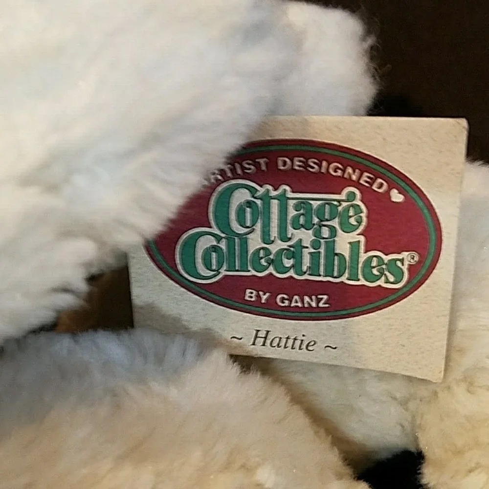 Ganz Cottage Collectibles Hattie Cream Bunny Plush Hat Pearls 1997 Christy Rave